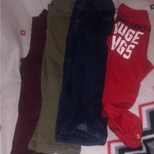 Kids Casual Bottoms Set - Red, Green, Blue